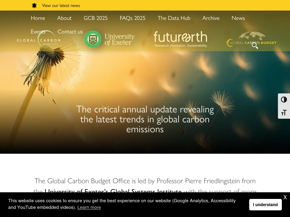 Preview of Global Carbon Budget website