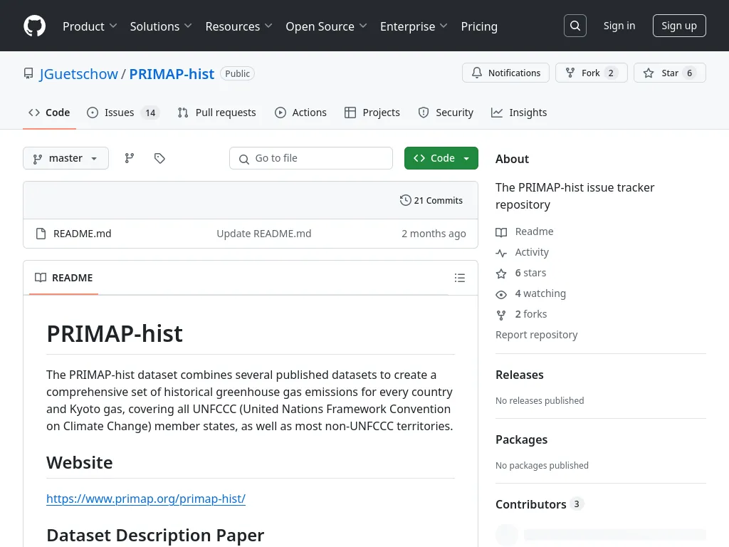 Preview image of GitHub page